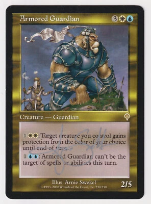 Silver Signed Armored Guardian MP Invasion Artist Arnie Swekel 2000 MTG Magic! - Image 1 of 2