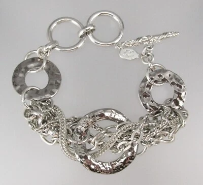 Pulsera COOKIE LEE Tono Plata Longitud Ajustable Círculos Abiertos Cadenas 6003 Foto 1 de 4
