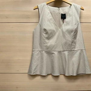 Alex Marie Golden Hour XL Latte/White Cotton Blend Peplum Top    New With Tags - Picture 1 of 12