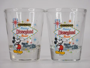 2 Disneyland Resort Shot Glasses Mickey Mouse Colorful Vegas Retro Disney Parks - Picture 1 of 10