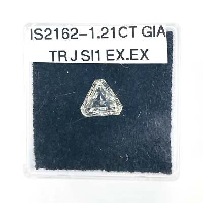 GIA Certified Natural Triangular Step Cut Diamond 1.21 Ct J SI1 For Jewelry Ring - Image 1 of 4