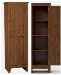 Rustic Farmhouse 5ft Single Door Storage Pantry Cabinet Cupboard Furniture - Picture 1 of 11