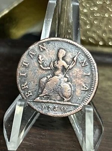 1730 GREAT BRITAIN Farthing Coin KM# 572 RARE! - Picture 1 of 5