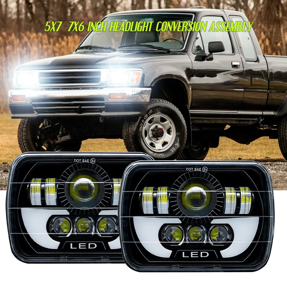 LED For Toyota Pickup 1982-1995 Truck Headlights Hi-Lo Beam Head Lamps - Image 1 of 4