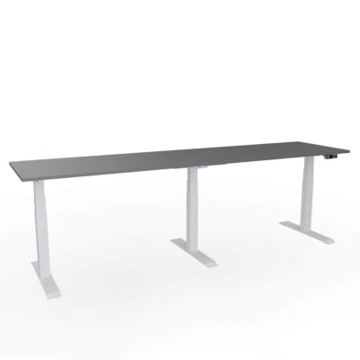 EIGENTLICH Höhenverstellbarer Schreibtisch extra lang Gestell Silber 240-280cm - Bild 1 von 2