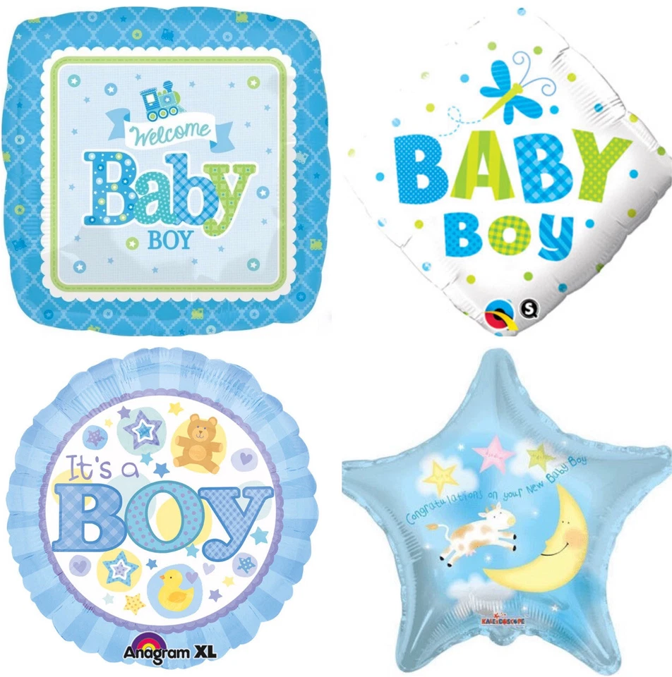 Baby Boy 18" Balloons Blue It's A Boy Foil Mylar Baby Shower Party Balloons   D - Image 1 of 1