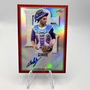2020 Leaf Perfect Game All-American Classic Metal Red 5/5 Jayden Melendez Auto