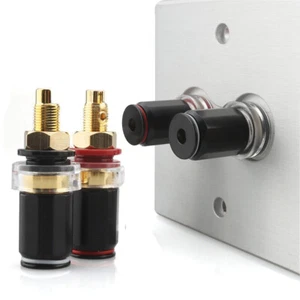 8x Vergoldet Bananenbuchse Terminal Binding Post Kupplung for HiFi Kabel 4mm - Picture 1 of 9