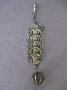 Penny Watch Fob, antik, Goldplatte, Abraham Lincoln, USA Wheat Penny, Amerika - Bild 1 von 6