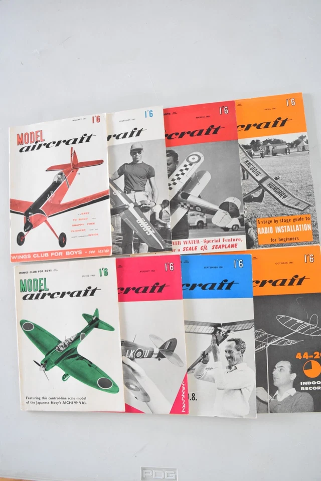 MODEL AIRCRAFT - 8 Issues - 1961 - 1,2,3,4,6,8,9 & 10 - Image 1 of 1