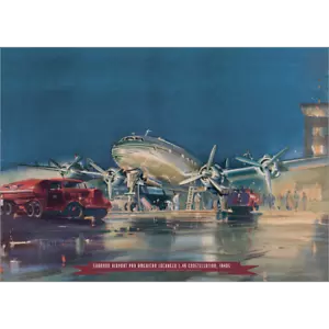 Shannon Airport 1950s Art Print - Pan Am Constellation - Multi Sizes Poster - Picture 1 of 5