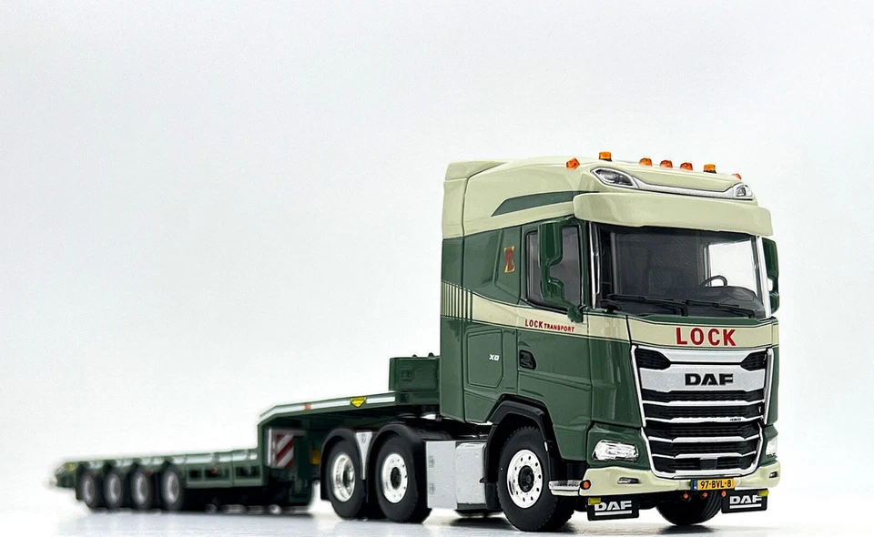 DAF XG 6x2 twin steer semi lowloader trailer "Lock transport" WSI truck models - Image 1 of 4