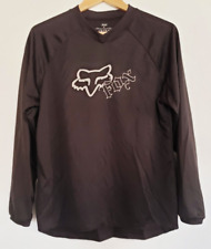 Fox Racing Shirt Women's Size X-Large Black Logo Long Sleeve V Neck Pullover