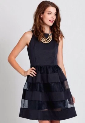 Dear Creatures Lined Splendid Surprise Navy Blue Dress Size L - Image 1 of 4