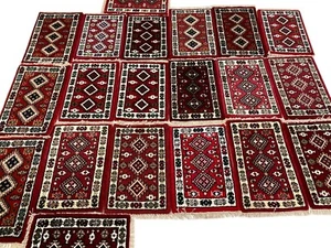 Rug Bridge 40x60 CM Hand-knotted Carpet 100% Wool Red - Picture 1 of 12