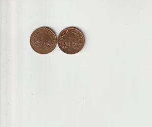 Singapore Qty 2 Coin Lot dated 1994 - 1995 vintage east asian dollar coinage mix - Picture 1 of 4