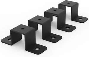 4Pcs Square Pipe Clamp, Black Strap Post Ties Brackets, U Shaped Connector Brack - Picture 1 of 12