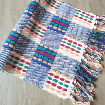 Colorful Checked Cotton Blend Tablecloth Table Scarf Tassel Multi-purpose Modern - Image 1 of 4