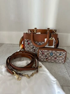 Disney Parks x COACH Mickey and Friends Rogue 25 Satchel Tote Bag Crossbody, NWT - Picture 1 of 7