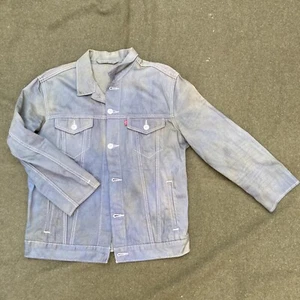 Levi's Levi Strauss Jeansjacke Trucker maßgeschneiderte grüne Krawatte blau montiert - Bild 1 von 11