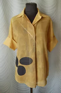 🔻Akris Punto Baumwollbluse dunkelgelb Größe US 6 UK 10 verwaschen - Bild 1 von 11