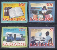 BARBADOS 1997 150TH ANNIV. OF THE PUBLIC LIBRARY SG 1112-5 SET OF 4 MNH