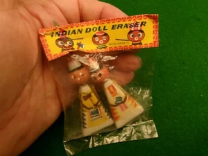 Indian doll eraser Kokeshi (??) Made in Japan NEW IN PACKAGE 1960's? figural - Bild 1 von 3