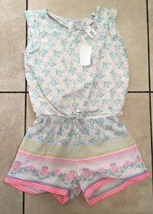 H&M Girls Playsuit with tie-front Blouse EU Size 140 Age 9-10 Years BNWT Multi - Picture 1 of 5
