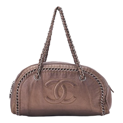 Bolso de hombro con cadena CHANEL línea de lujo marca de coco dorado suave herrajes bolso de mano Foto 1 de 4
