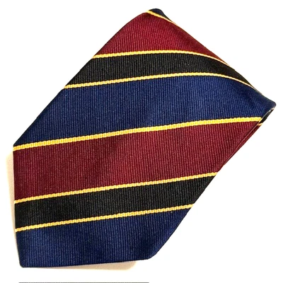 Corbata vintage Ben Silver Repp Preppy Academia Ivy Colegiata clásica inglesa seda Foto 1 de 4