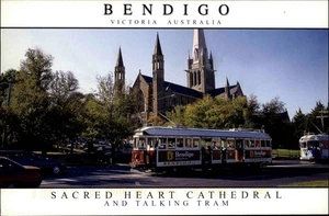 BENDIGO Australien Vintage Tram Postcard Australia Briefmarke Tiermotiv DINGO - Picture 1 of 2