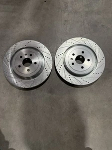 ZZP Cross Drilled & Slotted 365mm Rear Brake Rotors Cadillac CTS-V / Camaro ZL1 - Picture 1 of 6