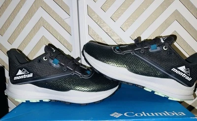 Columbia Montrail Mujer Talla 10 Trail Running Zapatos Negro/Verde azulado - Nuevos en Caja Foto 1 de 4