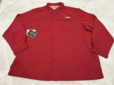 Realtree Fishing Shirt Mens 3XL Brick Red Long Sleeve Vented UPF 40+ Outdoor - Image 1 of 4