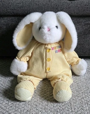 Vintage A&A People Pals Softees Bunny Rabbit  16” Plush Yellow Waffle Pajamas - Image 1 of 4
