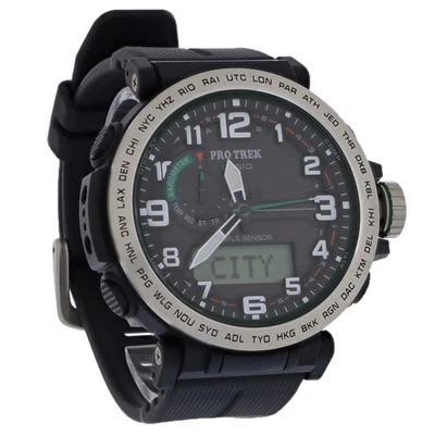 Casio Pro Trek para hombre esfera negra triple sensor energía solar PRG601-1 Foto 1 de 2