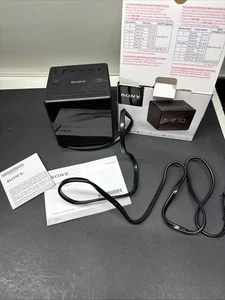 Sony Dream Machine (ICF-C1) Digital Two Alarms Clock Radio Black Cube - Picture 1 of 4