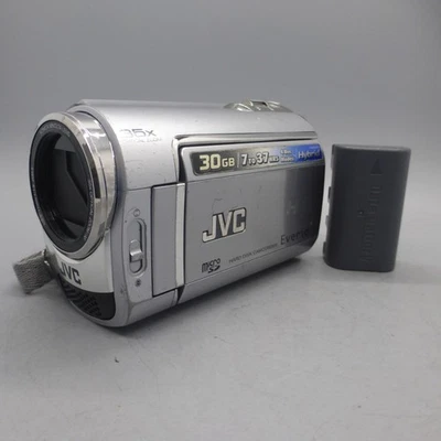 JVC Everio GZ-MG335HEK Handheld High Definition HDD Camcorder Silver Tested - Image 1 of 4