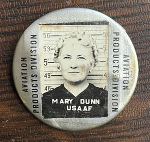 USAAF Woman Female Employee Badge WW2 Civilian Air Force Photo Button - Picture 1 of 15