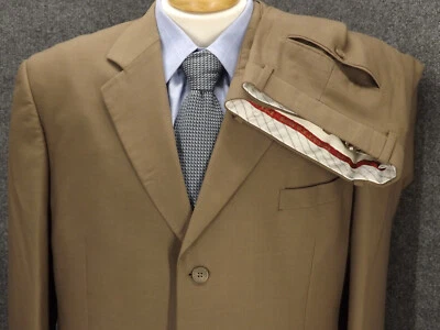 Phat Farm Suit 44R Brown Virgin Wool 38x27.5 Pleated Pant 3 Button 2 Piece - Image 1 of 4