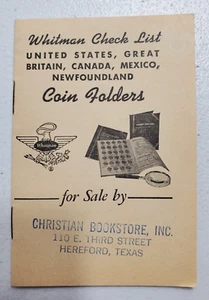 U.S. Whitman Check List Coin Folder Pamphlet - Picture 1 of 6