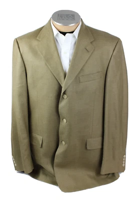 Hart Schaffner Marx Mens Blazer 44L Tan 3 Button Double Vent Suit Jacket Coat - Image 1 of 4