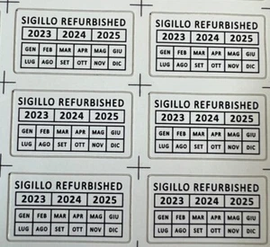 42 ADESIVI LABEL ANTIEFFRAZIONE ANTIRIMOZIONE REFURBISHED CON DATA E ANNO - Imagen 1 de 2