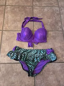 Disney Damen Badeanzug Arielle kleine Meerjungfrau Bikini Cosplay Muschel BH gebunden - Bild 1 von 11