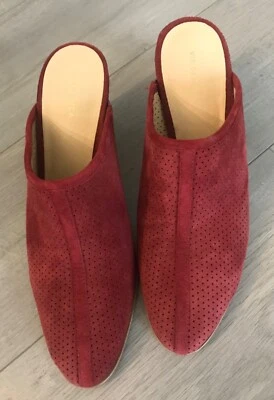 Mules Via Spiga para mujer talla 9 gamuza perforada cuero punta cerrada  Foto 1 de 4