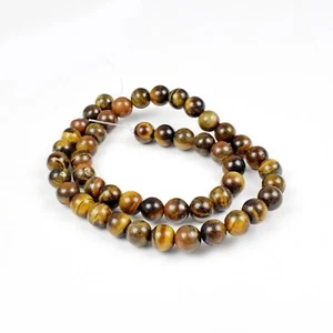 AAA Natural Tiger's Eye Beads Golden Yellow 8.5 mm Beads15.5" Strands VB6 - Picture 1 of 3