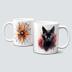 oh-cuptastic-Kaffeetasse-Herbst-Halloween-Hexen-Katze-Spinne-Netz-LT-504 - Bild 1 von 1