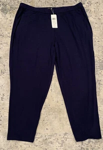 NWT Eileen Fisher Viscose Jersey Slim Ankle Slouchy Pant SizeXXL MIDNT - Picture 1 of 6