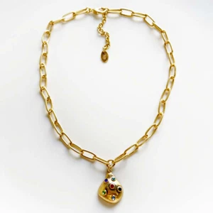 New 16" Zara Geometric Pendant Necklace Gift Vintage Women Party Holiday Jewelry - Picture 1 of 3