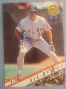 1993 Leaf Gold Stars Update Roberto Alomar Ryne Sandberg #4 HOF - Picture 1 of 2